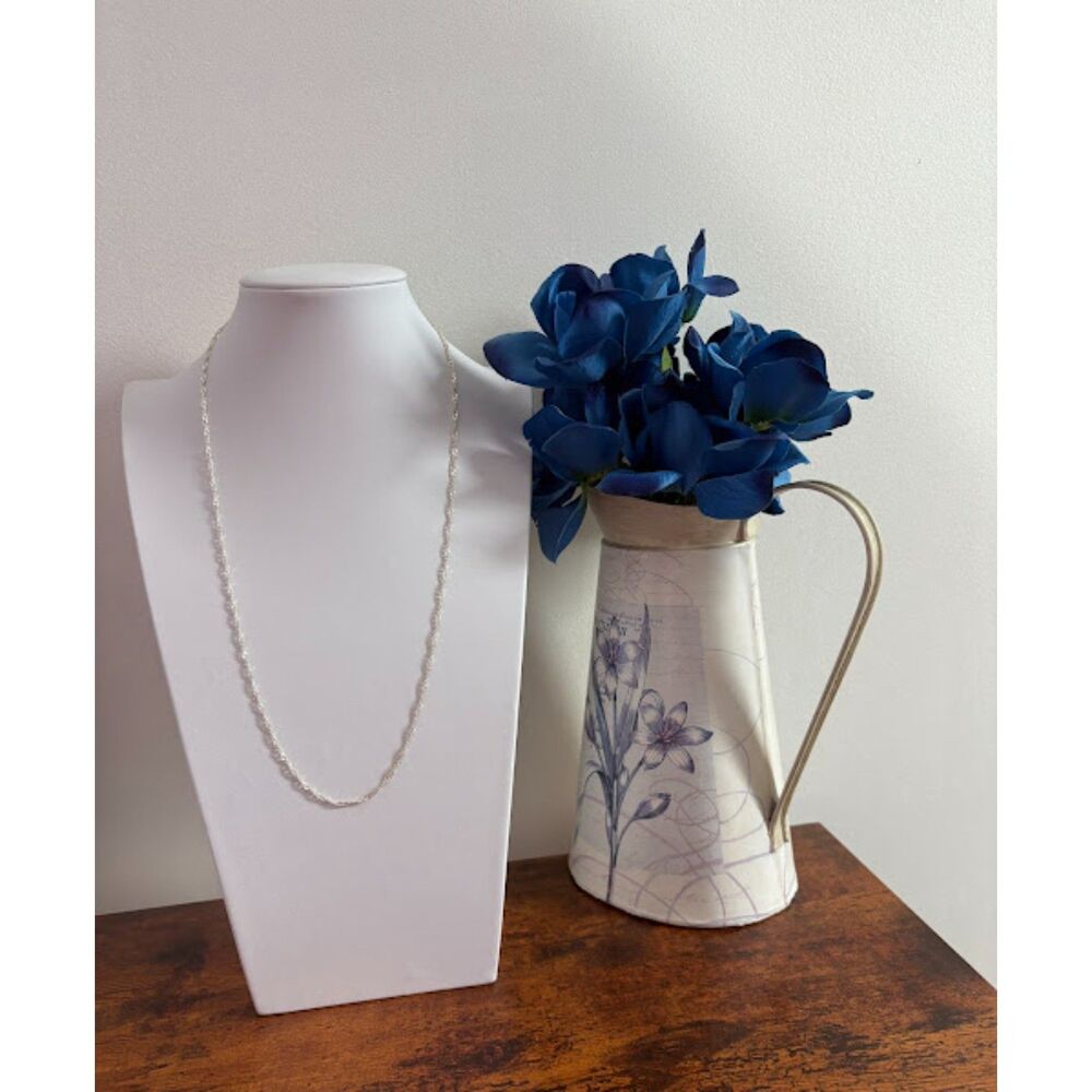 Sterling Silver 925 Twisted Rope Chain Necklace NWT 24”
